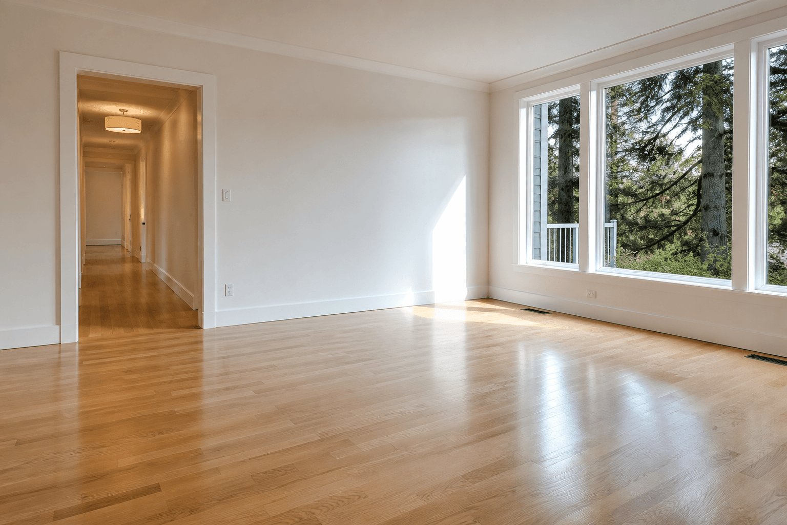 Hardwood floor, freshly washed