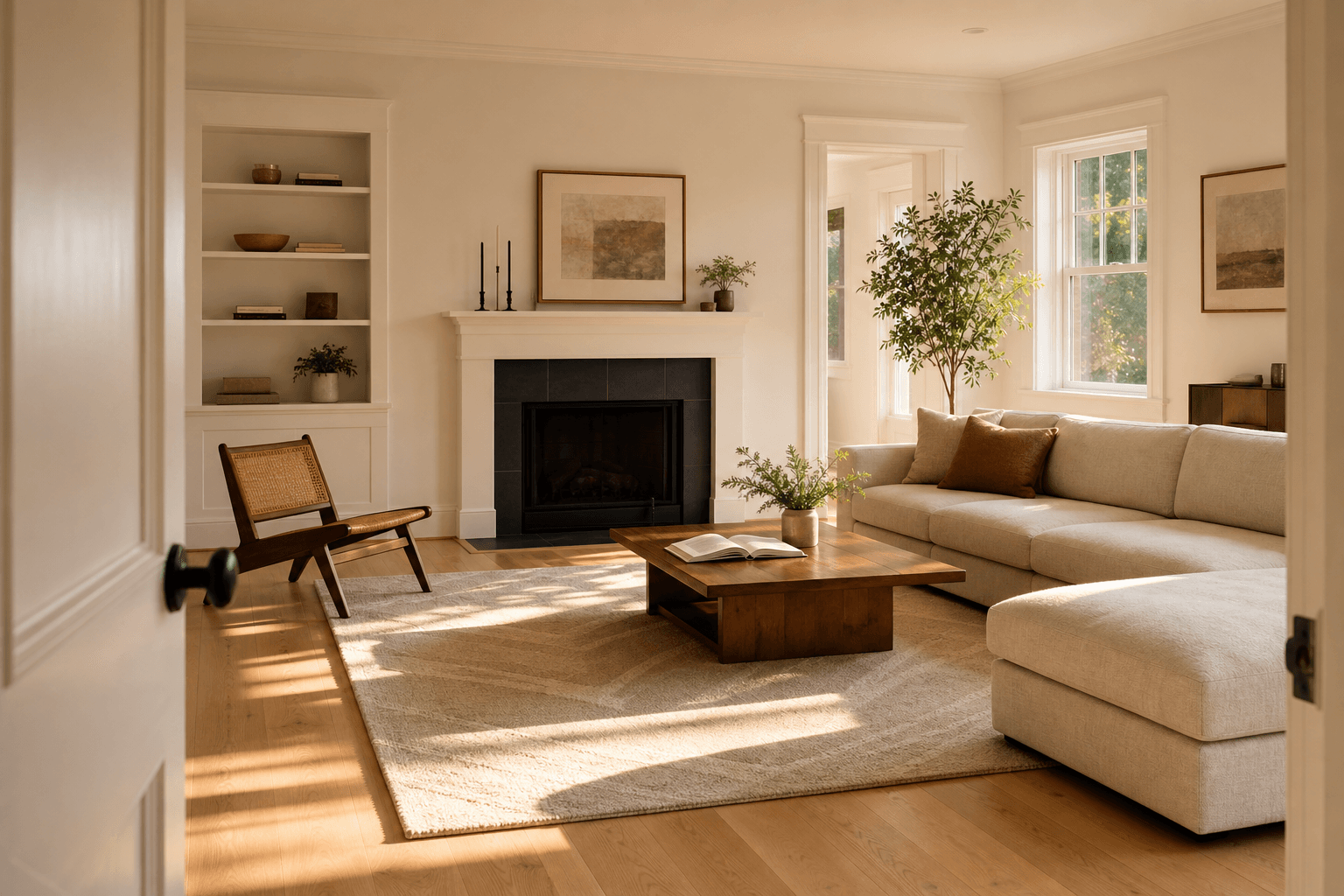 Living room, post-clean