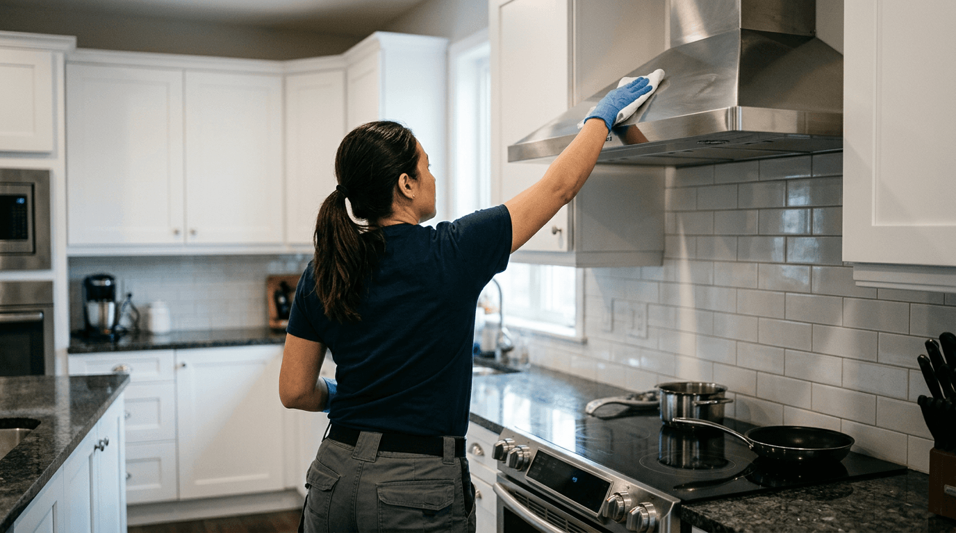 Range hood, freshly degreased